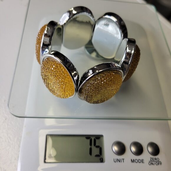 Yellow Glitter Stretch Fashion Bracelet Casual Wrap Bracelet - Picture 6 of 6